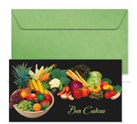 POS BON - 50 formulaires pour créer vos propres bons cadeaux avec enveloppe pour les magasins de fruits et légumes OG1230F-1-50-V1