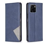 Posanter Coque pour Vivo Y15S 2021/Y10/Y15A/Y01, Housse Portefeuille en Cuir Etui de Protection avec Slim TPU Silicone Bumper Flip Case, Porte Cartes avec Fonction Support Cover PU Pochette (Bleu)
