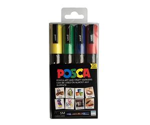 Posca 153544133 Marqueur - Jaune/Vert/Bleu/Rouge (Lot de 4)