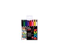 Posca 153544841 Lot de 8 Marqueur peinture avec encre à base d'eau et pointe aiguille extrafine calibrée de, 0,7 mm
