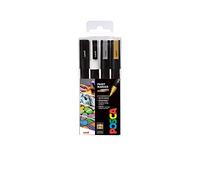 Posca 153544851 Lot de 4 Marqueurs peinture avec encre à base d'eau et pointe ogive 1,5 mm