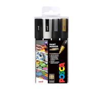 Posca 153544852 Lot de 4 Marqueurs peinture avec encre à base d'eau et pointe ogive 2,5 mm
