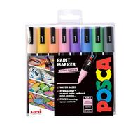 Posca 153544854 Lot de 8 Marqueurs peinture avec encre à base d'eau et pointe ogive 2,5 mm