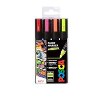 Posca 153544858 Lot de 4 Marqueurs peinture avec encre à base d'eau et pointe ogive 2,5 mm