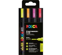 Posca 182548 POSCA Marker UNI PC-5M Set of 4 Neon