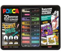 Mallette de marqueurs - Posca - Street Vibes - 20 marqueurs - Multicolore - Indélébile