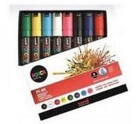 Posca – Marqueurs acryliques PC-8K – Pointe large biseautée 8 mm – Pack 8 couleurs assorties