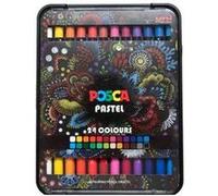 POSCA Crayon de cire PASTEL KPA100, étui métallique de 24 G