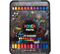 POSCA Crayon de cire PASTEL KPA100 étui métallique de 24 pièces