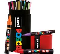Posca Marqueurs acryliques à base d'eau – pigment, tube en métal – Lot 13 pièces