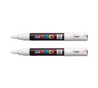 Posca Lot De 2 Marqueurs Pointe Conique Extra-Fine Pc1mc 0,7 - 1mm Blanc