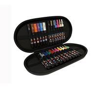 Posca Lot de 24 marqueurs permanents à base d'eau avec étui de voyage de qualité supérieure pour arts et travaux manuels. Utilisation multi-surfaces sur bois, métal, papier, carton, verre, tissu et