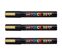 Posca Lot de 3 marqueurs PC-5M Uni-Ball (gamme complète de 35 couleurs disponibles)