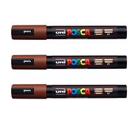 Posca Lot de 3 marqueurs PC-5M Uni-Ball (gamme complète de 35 couleurs disponibles)