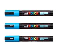Posca Lot de 3 marqueurs PC-5M Uni-Ball (gamme complète de 35 couleurs disponibles)