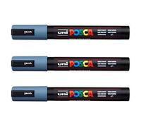 Posca Lot de 3 marqueurs PC-5M Uni-Ball (gamme complète de 35 couleurs disponibles) gris ardoise