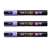 Posca Lot de 3 marqueurs PC-5M Uni-Ball (gamme complète de 35 couleurs disponibles) lilas