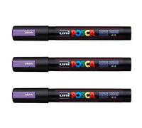 Posca Lot de 3 marqueurs PC-5M Uni-Ball (gamme complète de 35 couleurs disponibles) Violet métallisé