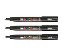 Posca Lot De 3 Marqueurs Pointe Conique Extra-Fine Pc1mc 0,7 - 1mm Noir