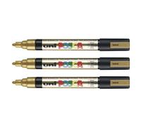 Posca Lot De 3 Marqueurs Pointe Conique Moyenne Pc5m 1,8 - 2,5mm Or
