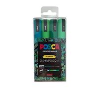 Posca Lot de 4 feutres PC-5M pour peinture acrylique - Marqueurs permanents opaques pour adultes et enfants - Idéal sur tissu, graffiti, aquarelle, contour, dessin, fenêtre et art sur verre