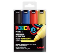 Posca Lot de 4 marqueurs PC-7M Couleurs basiques