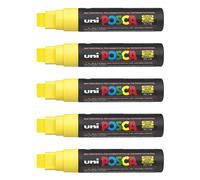 Posca Lot De 5 Marqueurs Pointe Rectangulaire Extra-Large Pc17k 15mm Jaune