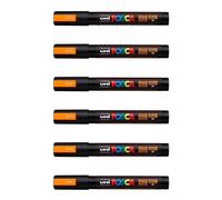 Posca Lot De 6 Marqueurs Pc5m Pointe Conique Moyenne Orange Fluo