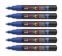 POSCA Lot de 6 Marqueurs peinture POSCA PC-1MC, bleu foncé