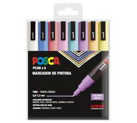 POSCA Lot de 8 marqueurs PC-3M Couleurs pastel
