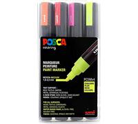 POSCA Set 4 MARQUEURS PC5M Pochette Fluo