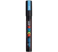 POSCA - Marqueur acrylique PC-5M bleu métallisé, pointe ronde 1,8-2,5 mm | Marqueur à encre pigmentée à base d'eau, opaque, pour presque toutes les surfaces, pointe remplaçable