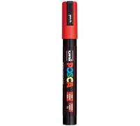 POSCA - Marqueur acrylique PC-5M rouge, pointe ronde 1,8-2,5 mm | Marqueur à encre pigmentée à base d'eau, opaque, pour presque toutes les surfaces, pointe remplaçable