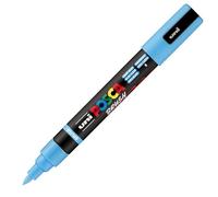 Posca Marqueur PC5BR – Pointe brush moyenne semi-flexible – Peinture à base d'eau – Bleu clair