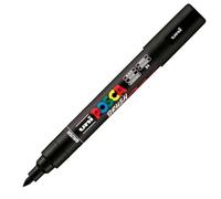 Posca Marqueur pointe moyenne PC5BR – Pointe brush semi-flexible, peinture à base d'eau – Noir