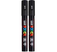 POSCA MARQUEUR NOIR 2.5MM CONIQUE MOYEN PX152777000 1 pièce (Lot de 2)