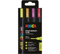 UNI Posca Lot PC 5M Fluor Lot de 4 marqueurs