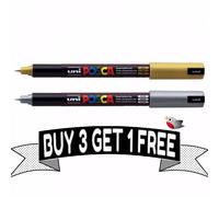 Posca Marqueur Stylo PC-1MR " or & Argent Set " 1 De Chaque Couleur - Buy 3