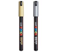 Posca Marqueur Stylo PC-1MR " or & Argent Set " 1 De Chaque Couleur - Buy 3