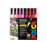 POSCA marqueur unique PC-3M, LOVE 0,9-1,3 mm set de 8 couleurs chaudes mixtes
