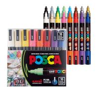 POSCA - Marqueurs acryliques PC-5M, lot de 16, 1,8-2,5 mm, pointe ronde