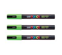 Posca - Marqueurs PC-3 M Uni-Ball - Gamme complète de 40 couleurs disponibles (Lot de 3) vert pomme