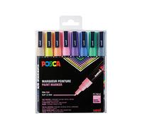 Marqueurs - POSCA - PC3M - Pointe Fine - Couleurs Pastel - Set de 8