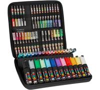 Posca – Mallette 60 marqueurs assortis – pointes variées – peinture à base d'eau – noire
