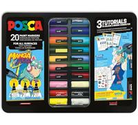 Marqueurs - Posca - Mallette Manga Hero - 20 Couleurs - Tout Support -