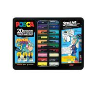 Marqueurs - UNI-BALL - POSCA Manga Hero - Malette Métal - 20 Assortis