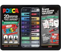 Malette Posca avec 20 Graffiti Métal Noir Noir G