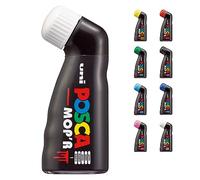 POSCA - Mitsubishi Pencil - Marqueur MOP'R - Pointe Ronde XXL 3-19 mm - Forme Ergonomique, Corps Semi-Rigide - Marqueur Peinture À Base d'Eau - Tout Support - Blanc