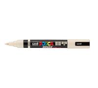 POSCA Mitsubishi Pencil - Marqueur PC5BR - Pointe Brush Moyenne, Semi-Flexible - Peinture à Base d'Eau - Tout Support - Beige