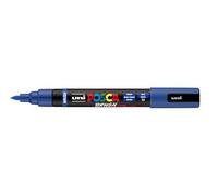 POSCA Mitsubishi Pencil - Marqueur PC5BR - Pointe Brush Moyenne, Semi-Flexible - Peinture à Base d'Eau - Tout Support - Bleu Foncé